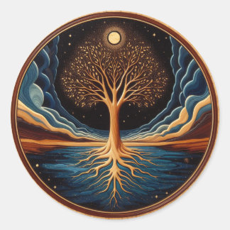 Sticker Rond Arbre dans l'eau