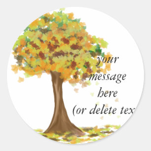 Sticker Rond Arbre d'automne isolé