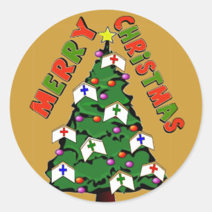Sticker Rond Arbre de casquette d'infirmière de Joyeux Noël