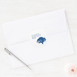 Sticker Rond Arbre de chêne bleu, Mariage rustique et minimalis
