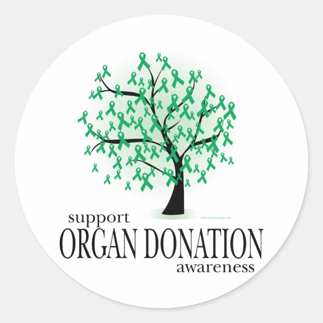 Sticker Rond Arbre de don d'organes (Devant)