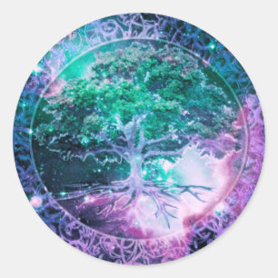 Sticker Rond Arbre de la vie dans l'espace