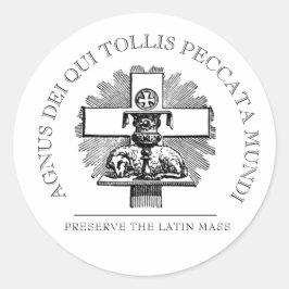 STICKER ROND ARBRE DE MASSE LATINE CATHOLIQUE TRADITIONNEL