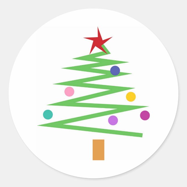 Sticker Rond Arbre de Noël (Devant)