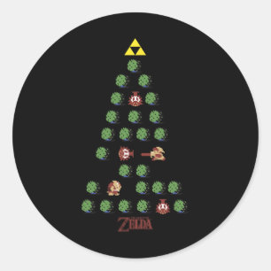 Sticker Rond Arbre de Noël 8 bits