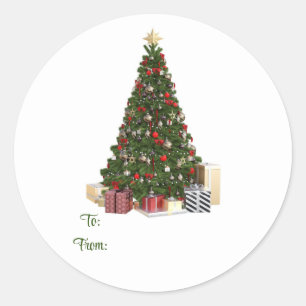 Sticker Rond Arbre de Noël à et de l'autocollant