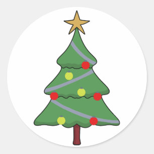 Sticker Rond Arbre de Noël adorable