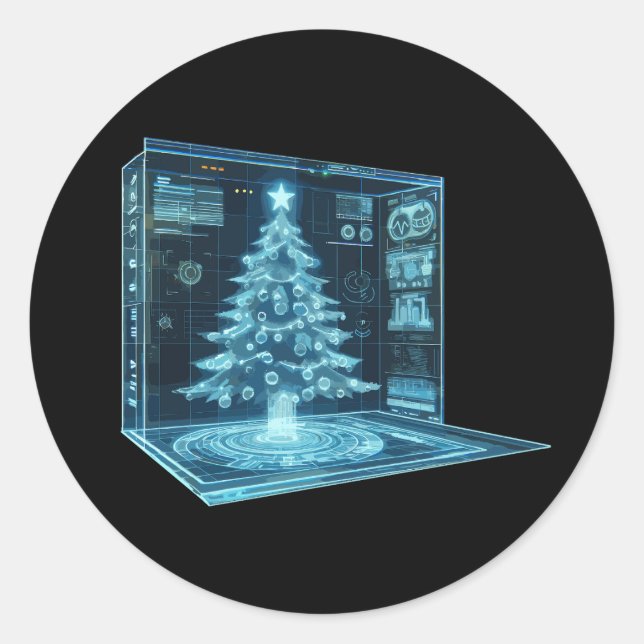 Sticker Rond Arbre de Noël artificiel (Devant)