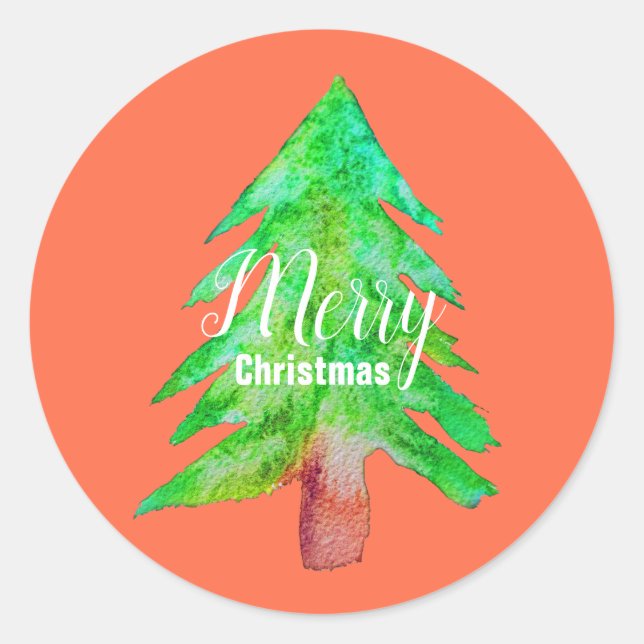 Sticker Rond Arbre de Noël couleurs funèbres modernes (Devant)