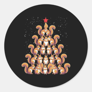 Sticker Rond Arbre de Noël d'arachide L'écureuil Arbre de Noël 