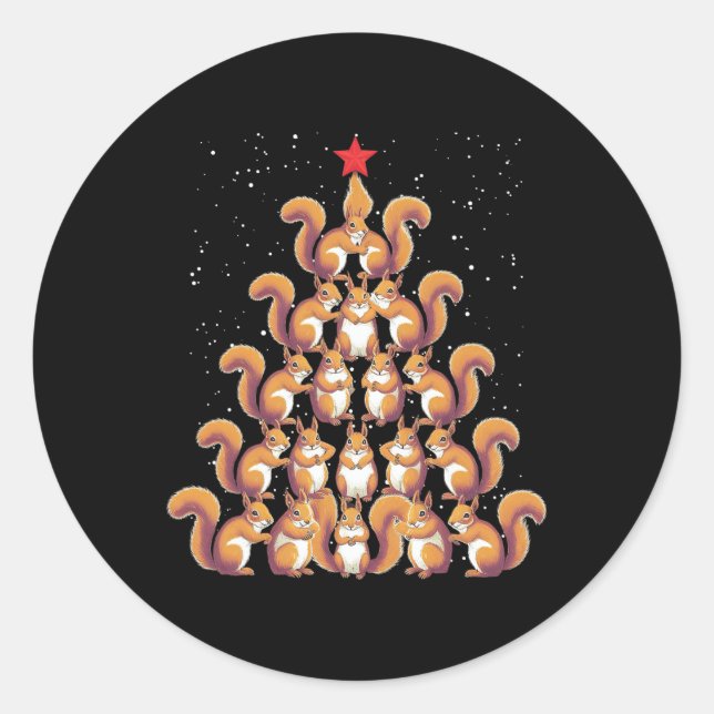 Sticker Rond Arbre de Noël d'arachide L'écureuil Arbre de Noël  (Devant)