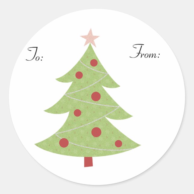 Sticker Rond Arbre de Noël du pays KRW - Arbre de destination e (Devant)