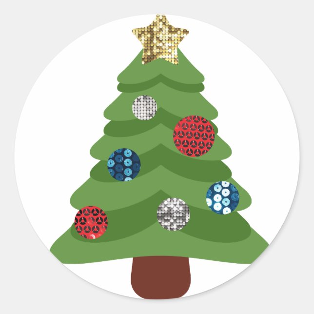 Sticker Rond arbre de noël émoji (Devant)