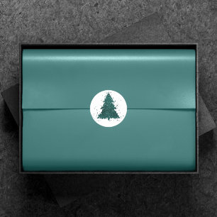 Sticker Rond Arbre de Noël Moody Minuit foncée Vert Turquoise