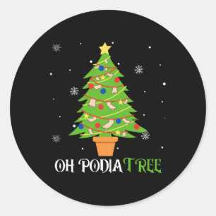 Sticker Rond Arbre de Noël Podologie Podologue Médical Pied Est