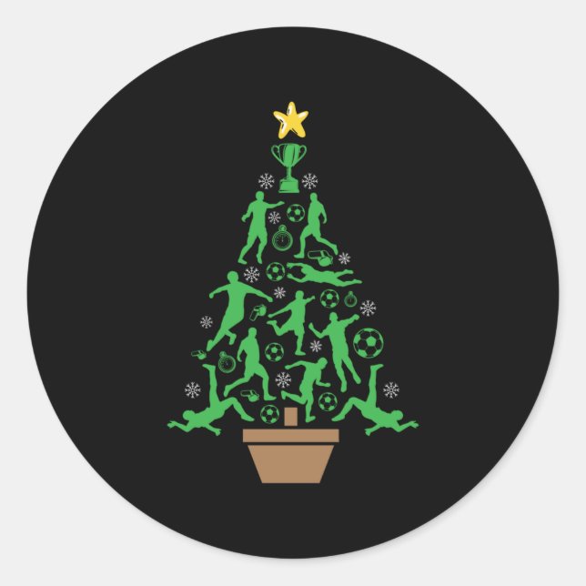 Sticker Rond Arbre de Noël pour hommes de football (Devant)