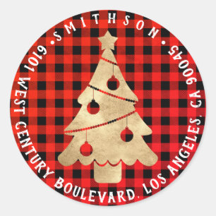 Sticker Rond Arbre de Noël Rouge Arbre de Noël Retour RSVP Buff