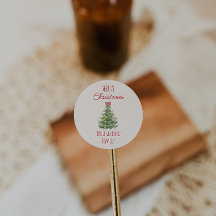 Arbre de Noël rouge vert rétro