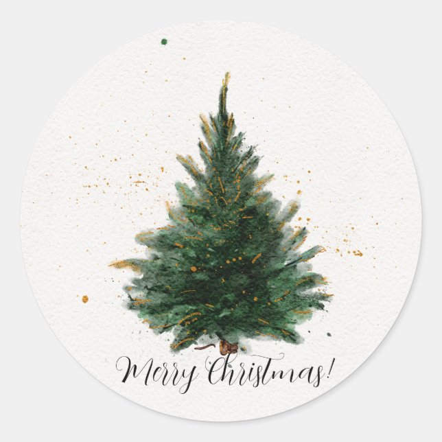 Sticker Rond Arbre de Noël traditionnel Waterton (Devant)