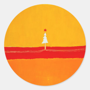 Sticker Rond Arbre de Noël, Vintage, Abstrait