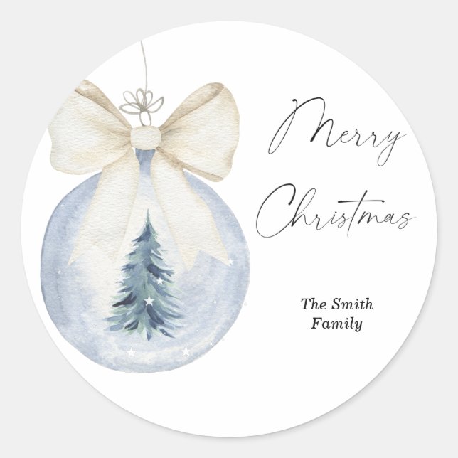 Sticker Rond Arbre de Noël Watercolor (Devant)