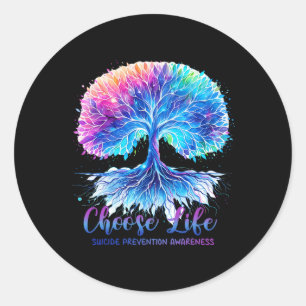 Sticker Rond Arbre De Sensibilisation À La Prévention Du Suicid
