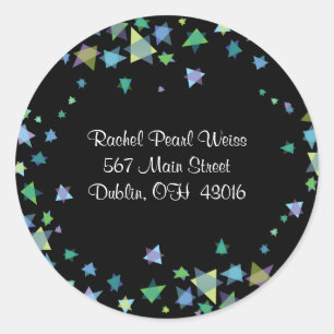 Sticker Rond ARBRE DE VIE avec ÉTOILES Retourner Adresse Sticke