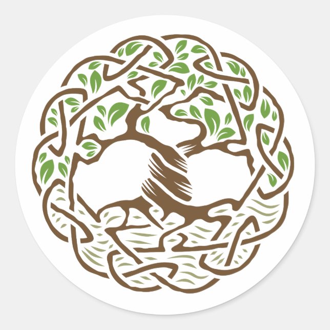 Sticker Rond Arbre de vie celtique (Devant)