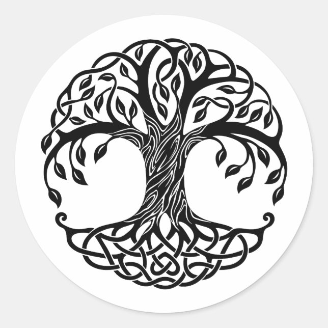 Sticker Rond Arbre de vie celtique (Devant)