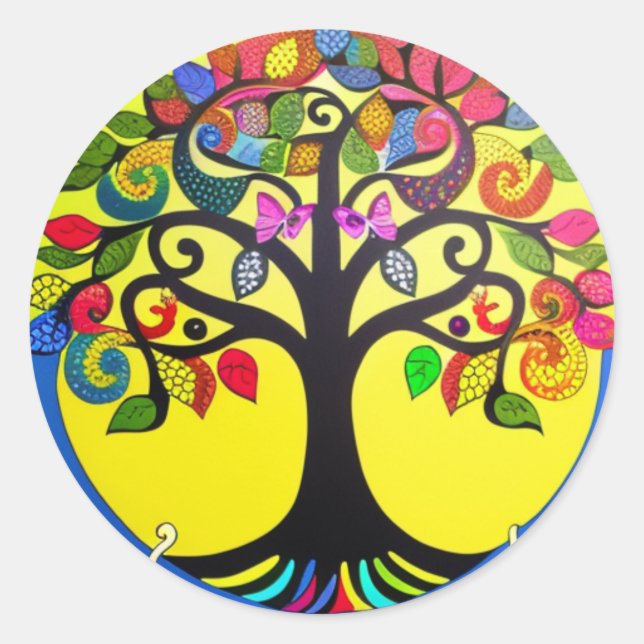 Sticker rond Arbre de vie classique (Devant)