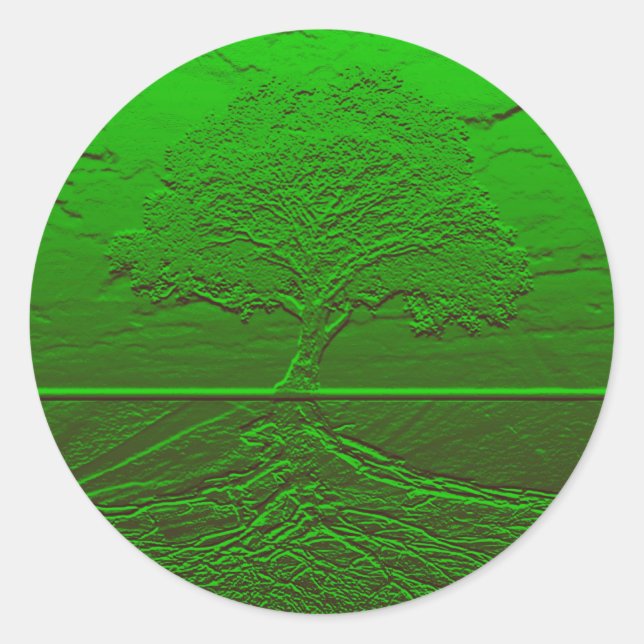 Sticker Rond Arbre de vie énergie verte (Devant)
