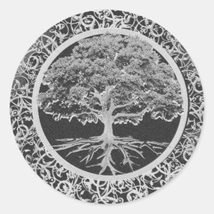 Sticker Rond Arbre de vigueur de la vie