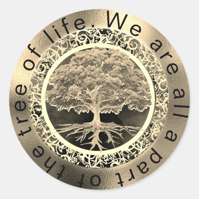 Sticker Rond Arbre d'or de la vie (Devant)