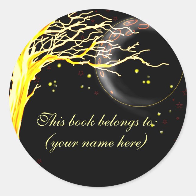 Sticker Rond Arbre, éclatant de lucioles (Devant)