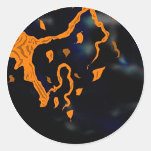 Sticker Rond Arbre et lune