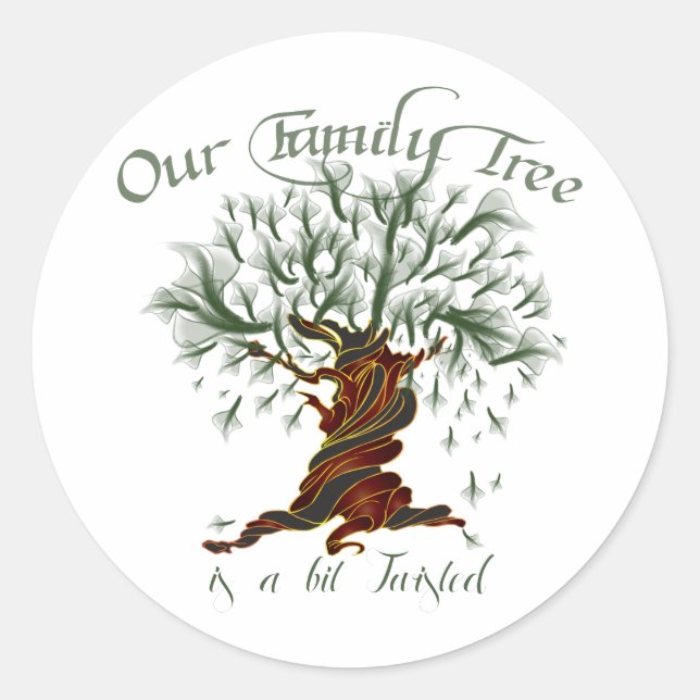 Sticker Rond arbre généalogique un peu tordu (Devant)