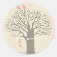 Arbre Inséparables Love Initiales Personnalisé Sti