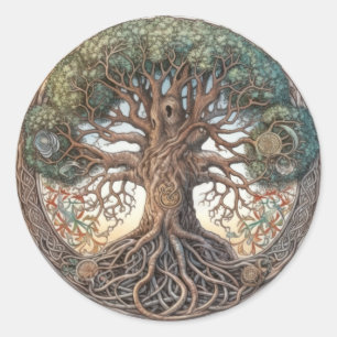 Sticker Rond Arbre païen de vie