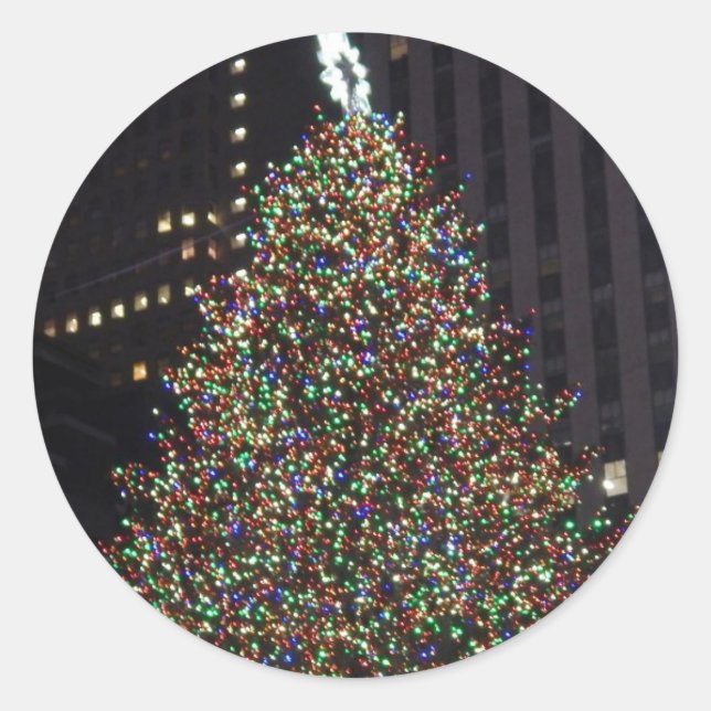 Sticker Rond Arbre Rockefeller (Devant)