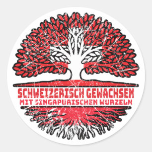 Sticker Rond Arbre singapourien suisse