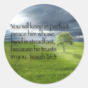 Sticker Rond Arbre solitaire avec Sunshine Bible Verse