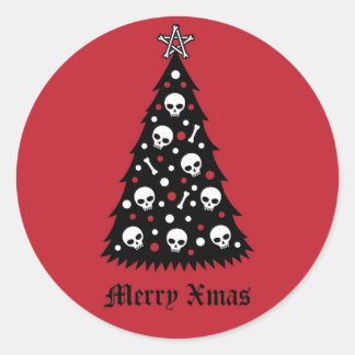 Sticker Rond Arbre sombre de Noël