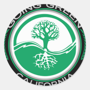 Sticker Rond Arbre vert allant la Californie