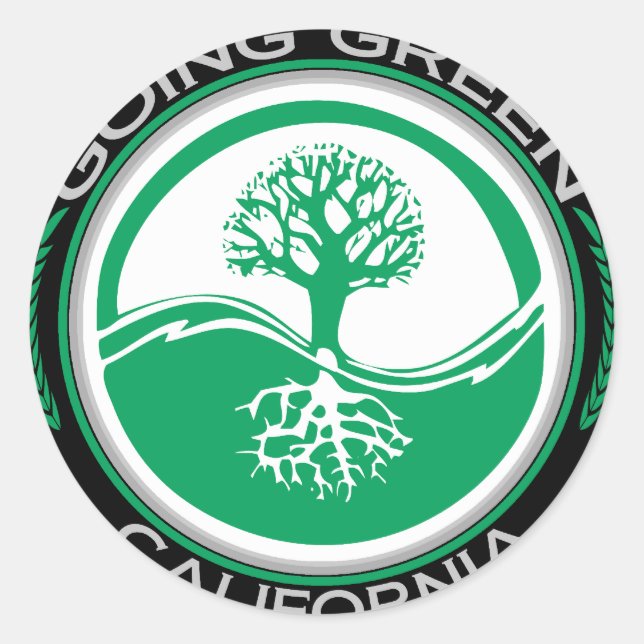 Sticker Rond Arbre Vert Californie (Devant)