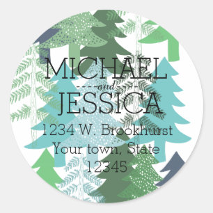 Sticker Rond Arbres Adresse personnalisée
