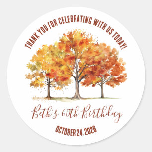 Sticker Rond Arbres d'automne, Automne, Chêne, Érable, Arbres F