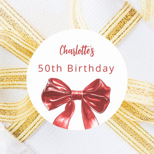 Sticker Rond Arc blanc rouge Anniversaire