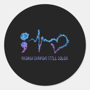 Sticker Rond Arc Cassé—Yens Toujours Couleur Entendre Semicolon