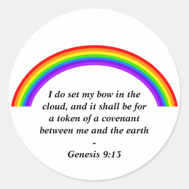 Sticker Rond Arc en ciel, (Devant)