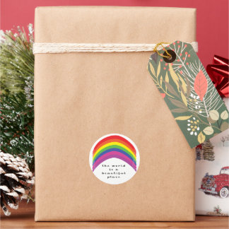 Sticker Rond Arc-en-ciel